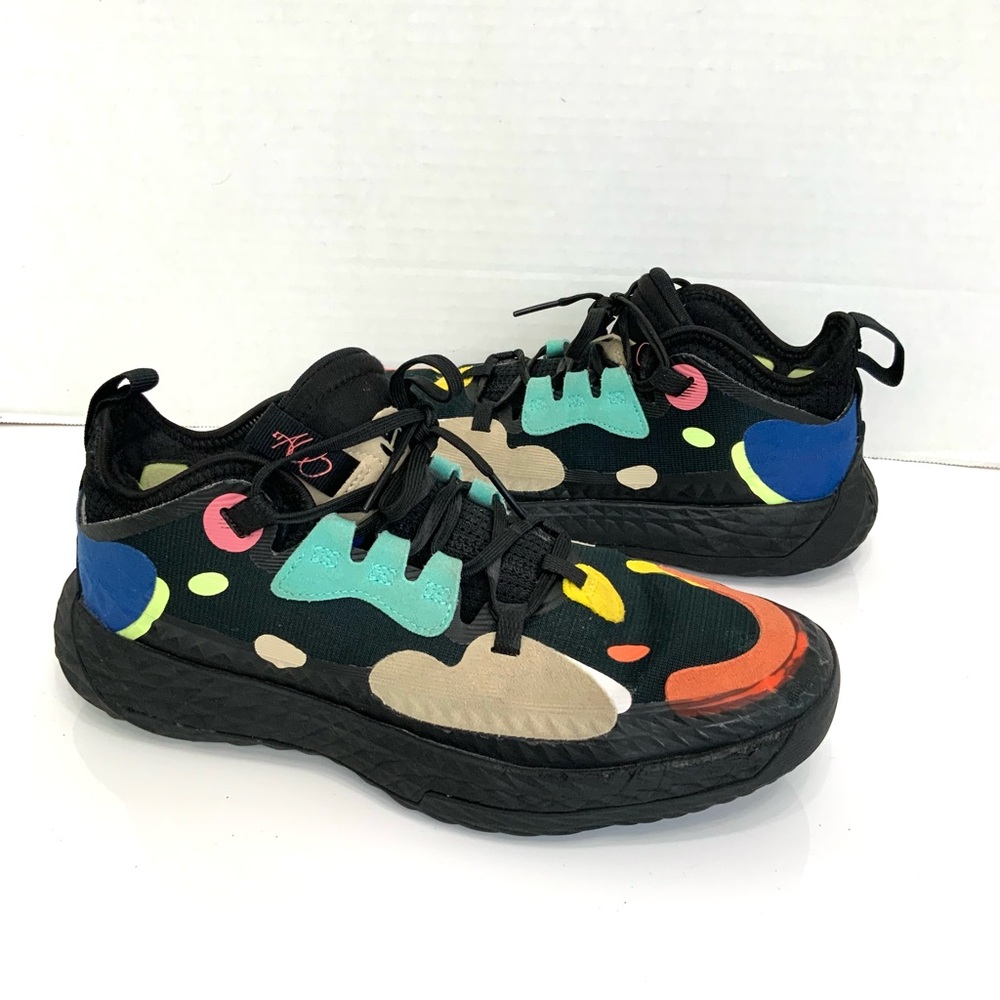 adidas Black Athletic Sneakers with Bright Multicolor Accents